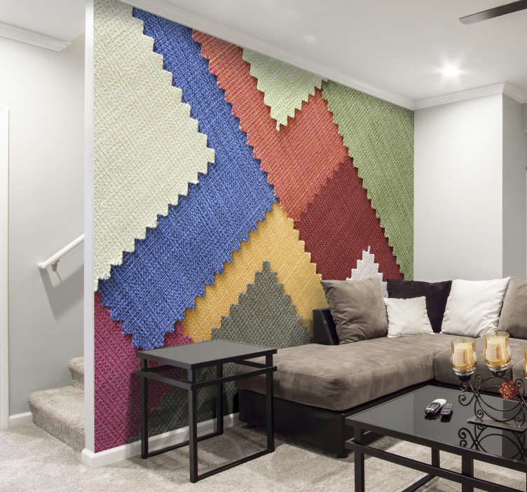 Geometric Textured Mural living room wall mural - TenStickers