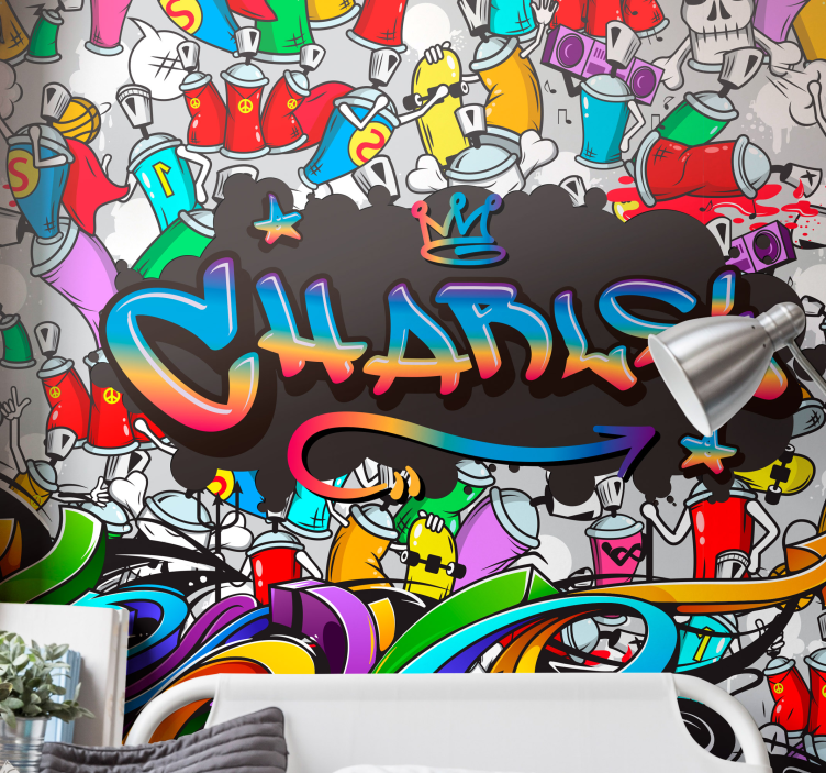 Graffiti wall mural custom name design - TenStickers