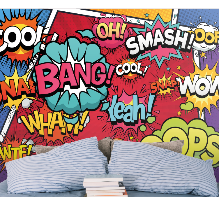 Graffiti wall mural with comic sound effects - TenStickers