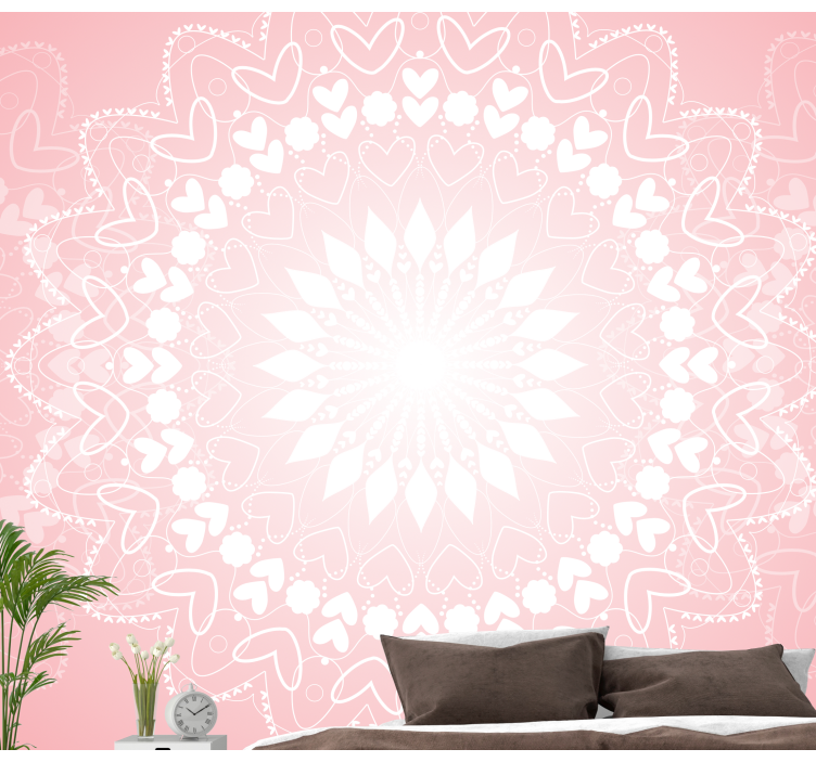 Heart Mandala Design romantic wall mural - TenStickers