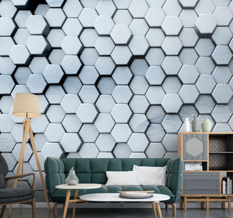 Hexagon Pattern Design texture wall mural - TenStickers