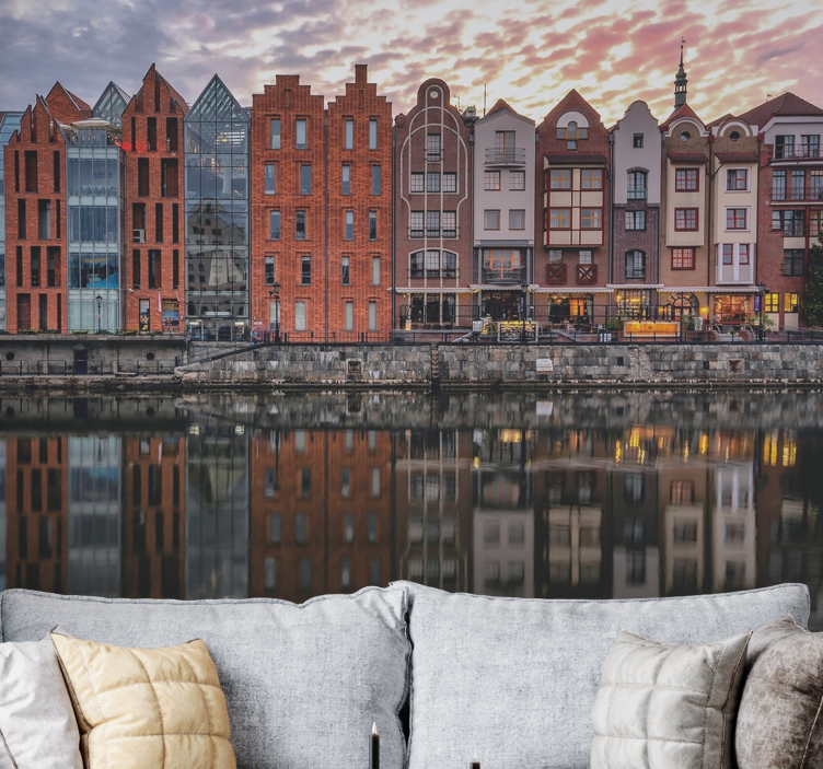 Historic Waterfront Architecture city wall mural - TenStickers