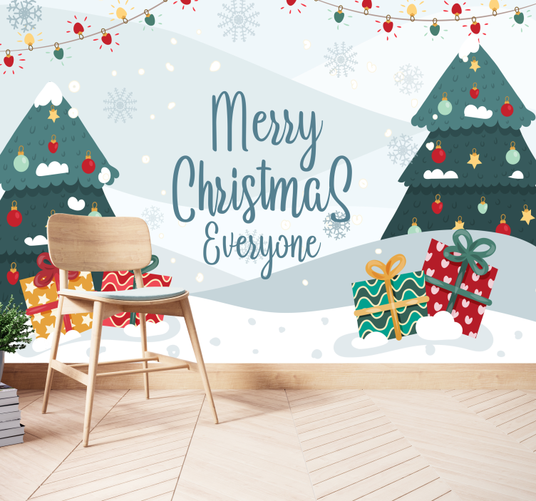 Christmas Tree Gifts christmas wall mural - TenStickers