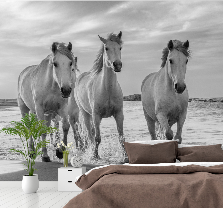 Horses running wall mural - TenStickers