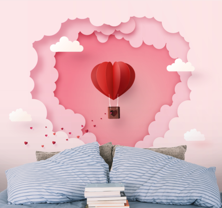 Hot air balloon and cloud Kids wall Murals - TenStickers