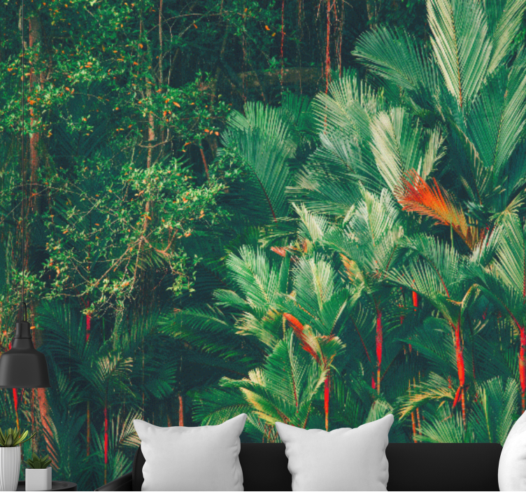 Jungle Morning Forest Wall Mural - TenStickers