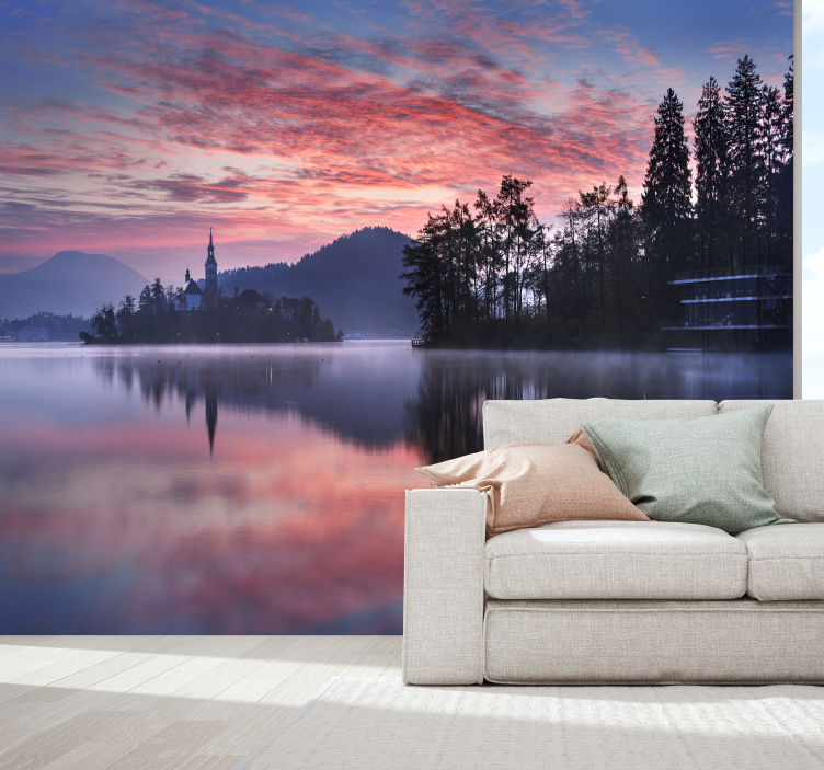 Landscape wall mural lake bled serenity - TenStickers