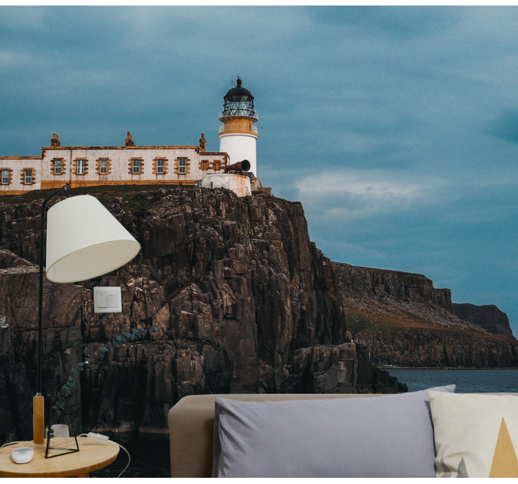 Landscape wall mural lighthouse on cliffs - TenStickers