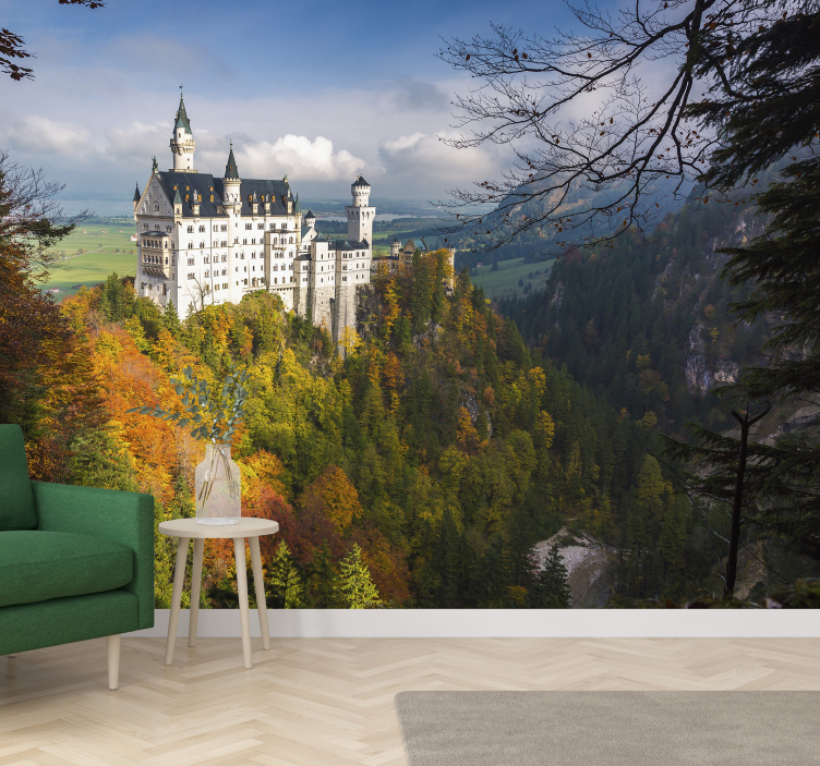 Landscape wall mural majestic castle view - TenStickers
