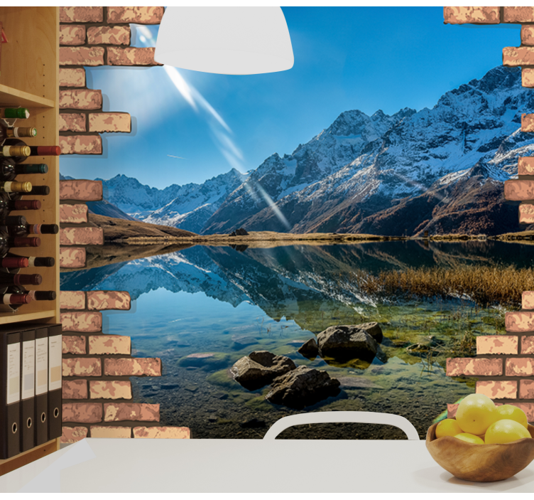 Landscape wall mural mountain and reflection - TenStickers