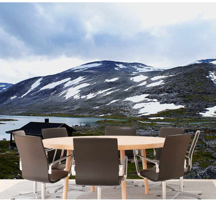 Landscape wall mural mountain lake getaway - TenStickers