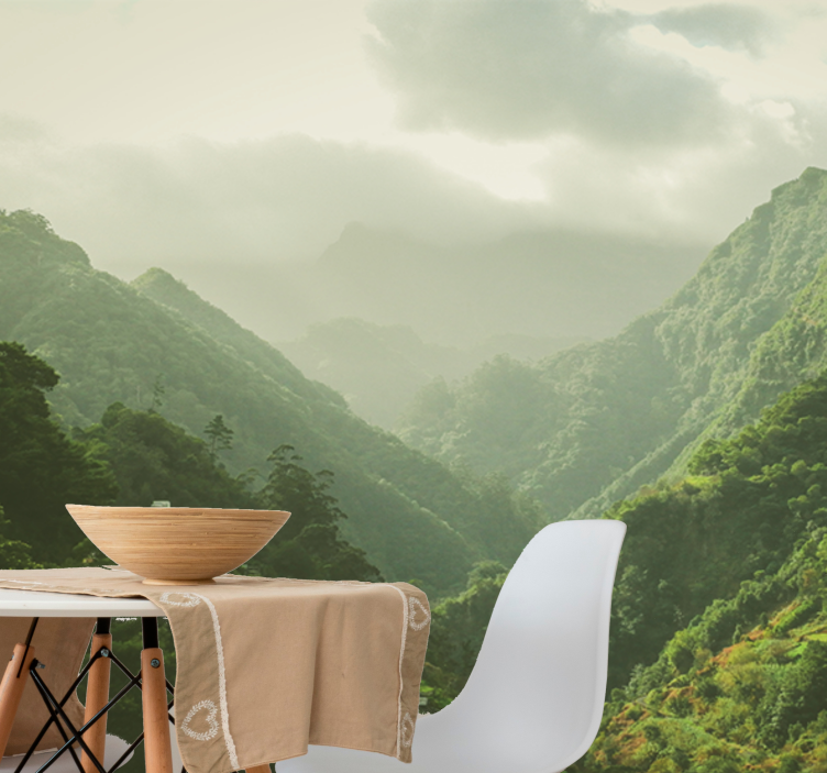 Landscape wall mural mountain valley scene - TenStickers