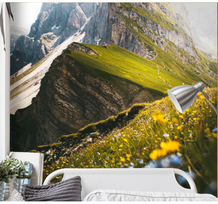 Landscape wall mural mountainous terrain art - TenStickers