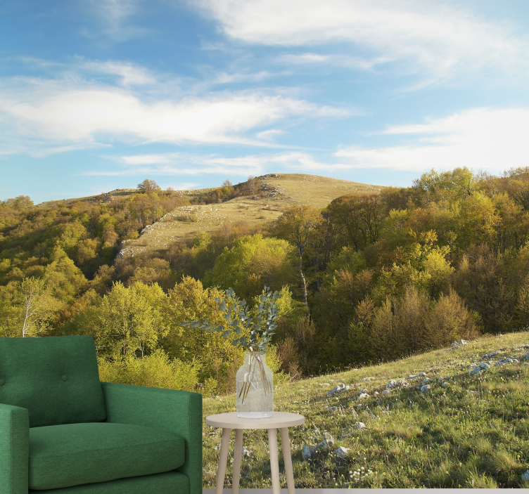 Landscape wall mural rolling hill scene - TenStickers