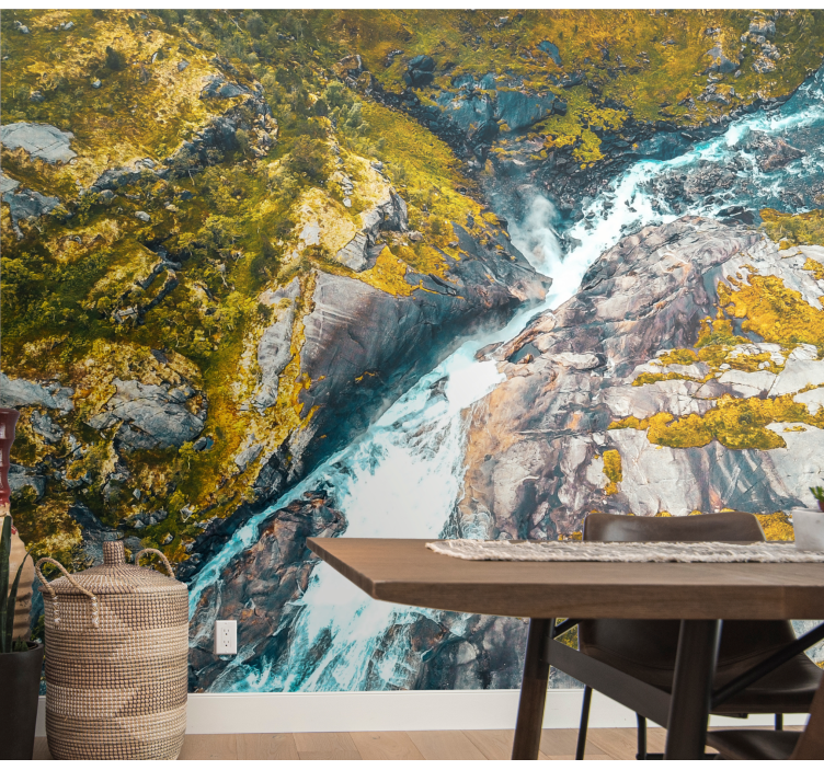 Landscape wall mural rugged river scene - TenStickers