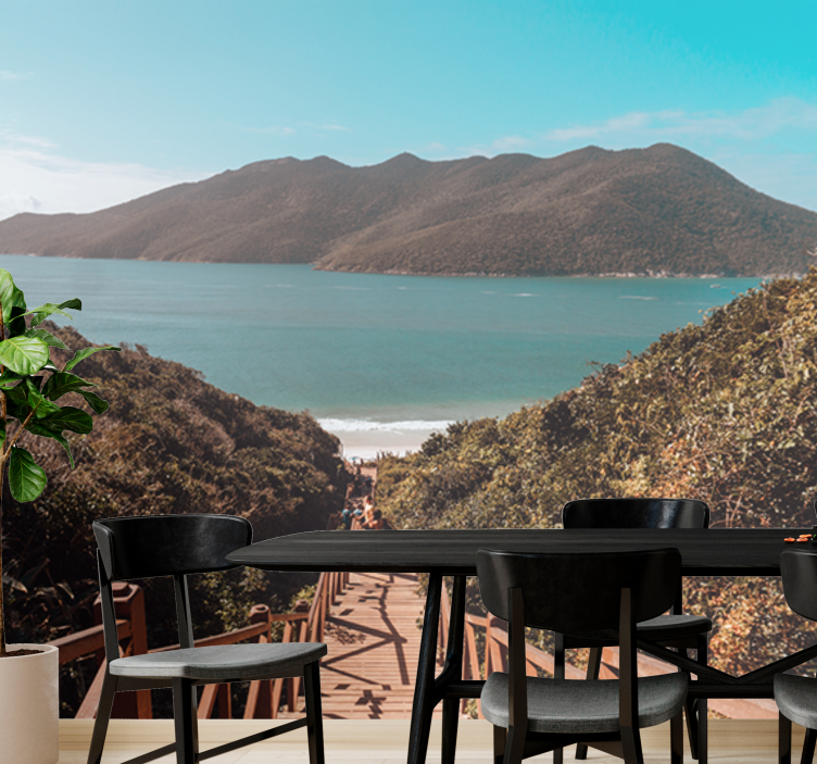 Landscape wall mural serene ocean pathway - TenStickers