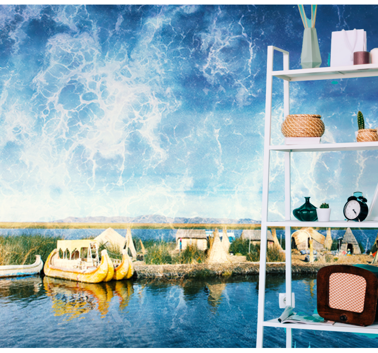 Landscape wall mural serene waterway view - TenStickers