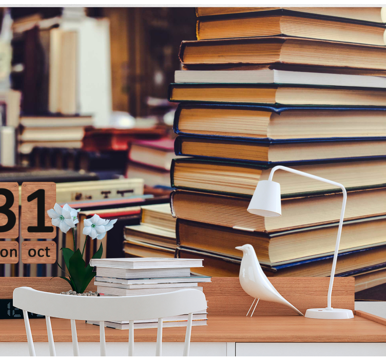 Landscape wall mural stacked literature series - TenStickers