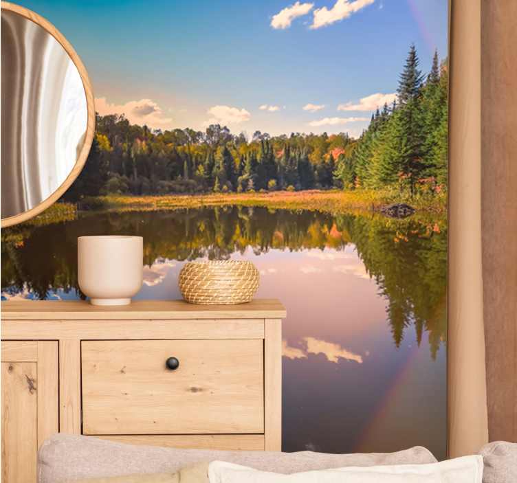 Landscape wall mural tranquil water reflection - TenStickers
