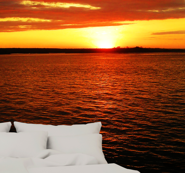 Landscape wall mural twilight over the ocean - TenStickers