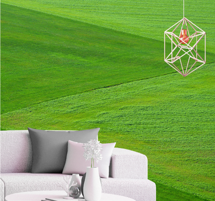 Pure green fields wall mural nature - TenStickers
