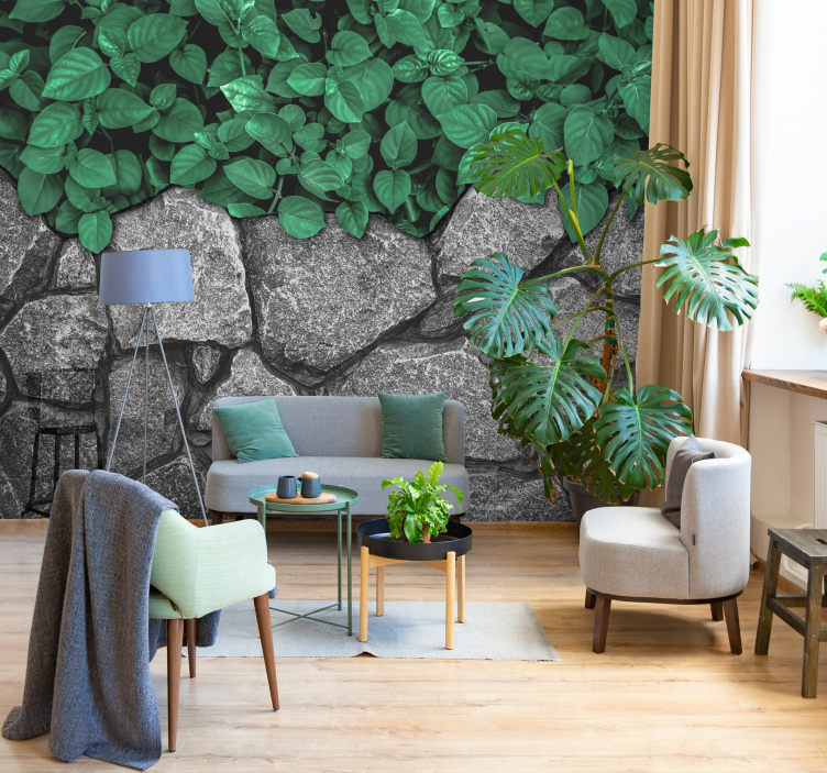 Lush Greenery Contrast wall mural nature - TenStickers