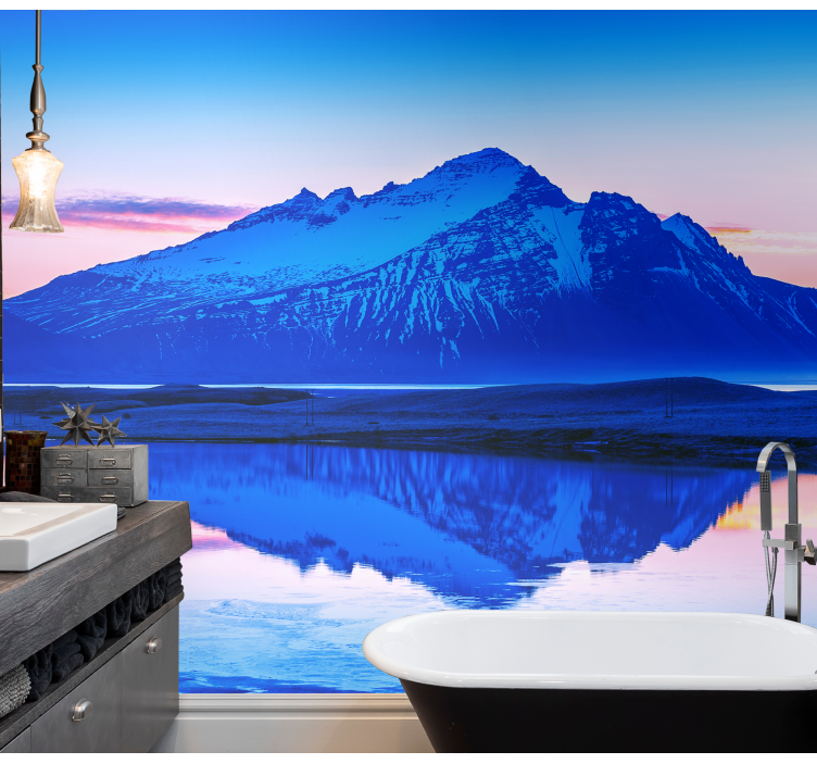 Majestic frozen peaks landscape wall mural - TenStickers