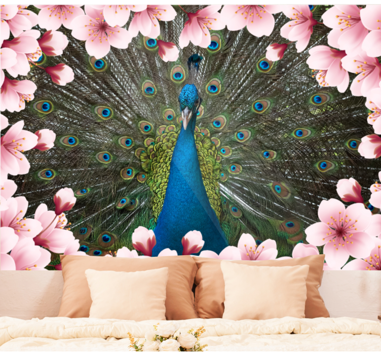 Majestic Peacock Display animals wall mural - TenStickers