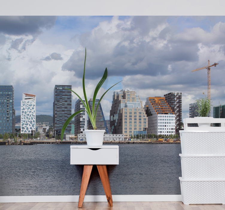 Modern Cityscape View city wall mural - TenStickers