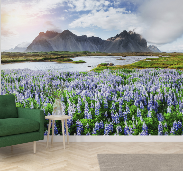 Mountain landscape wall mural - TenStickers