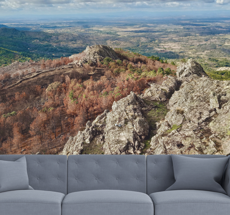 Mountainous Terrain View landscape wall mural - TenStickers