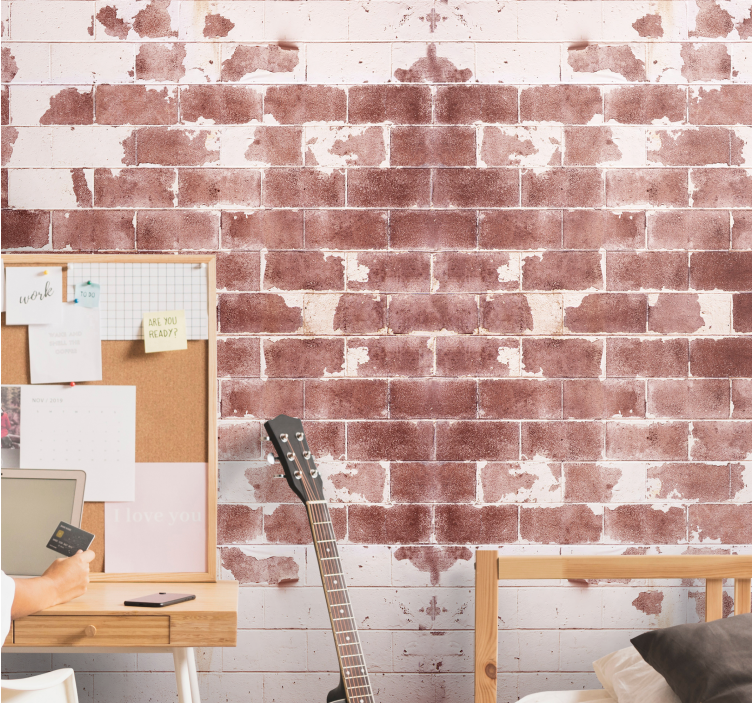 Mural stone wall rustic brick texture - TenStickers