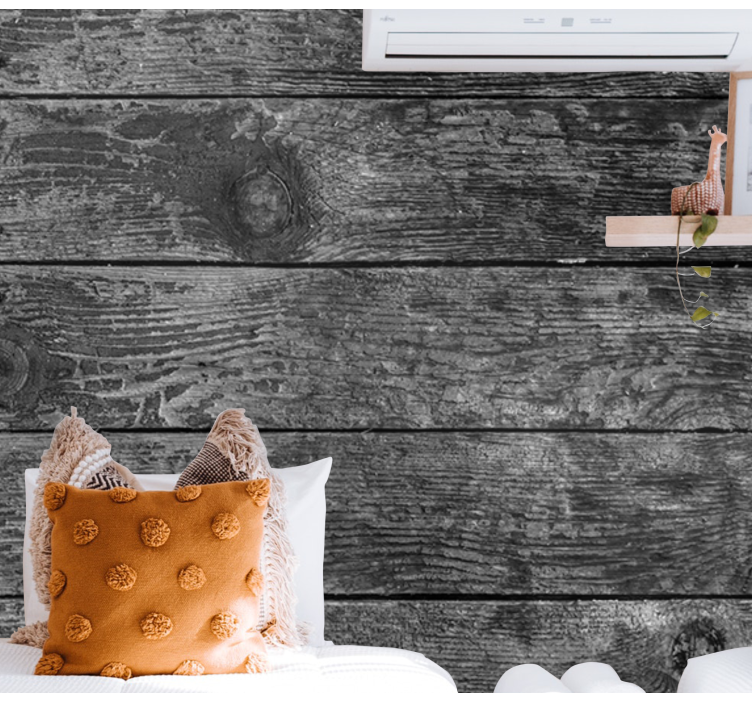 Mural stone wall rustic wooden panels - TenStickers