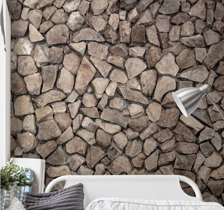 Mural stone wall with natural rock texture - TenStickers