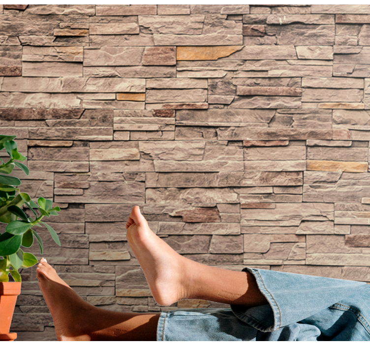 Mural stone wall with natural stone design - TenStickers