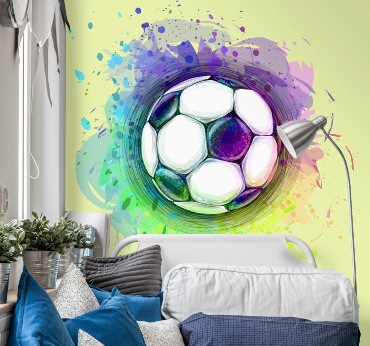 Music wall mural colorful soccer ball - TenStickers