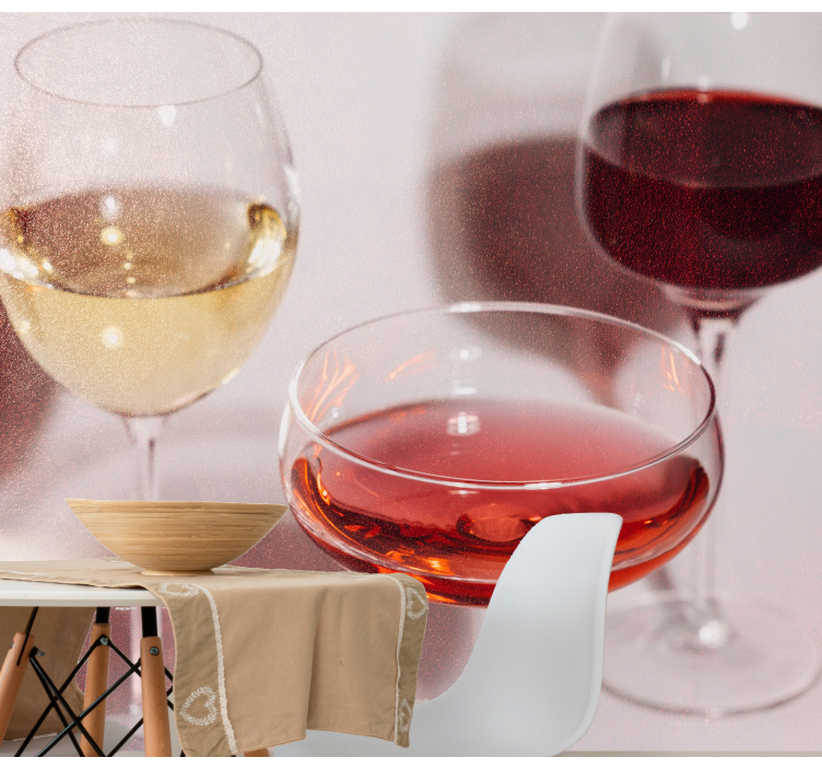 Music wall mural elegant wine glasses - TenStickers