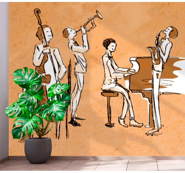 Music wall mural jazz band performance - TenStickers