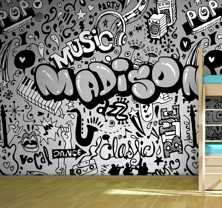 Music wall mural with musical design - TenStickers