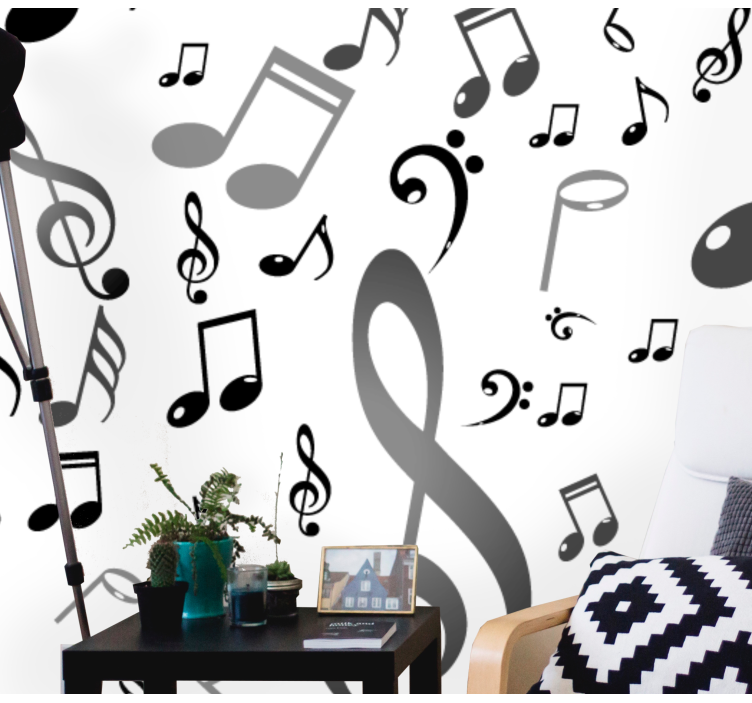 Music wall mural with musical notes design - TenStickers