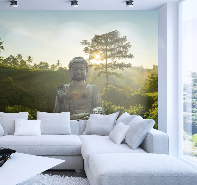 Buddha meditating in nature Buddha Wall Mural - TenStickers