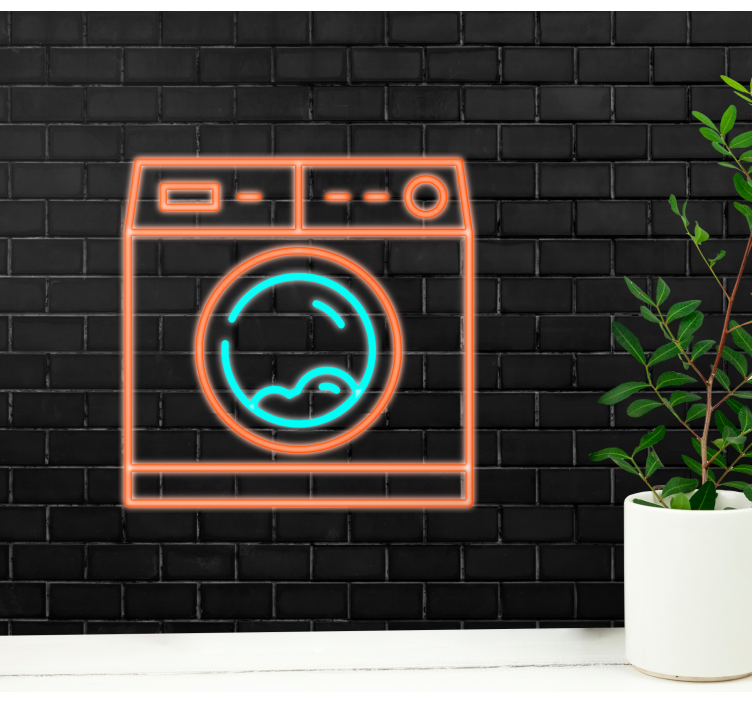 Neon Laundry Sign graffiti wall mural - TenStickers