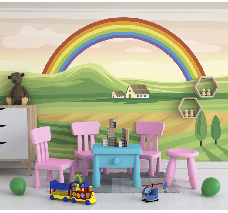 Rainbow Landscape childrens wall mural - TenStickers