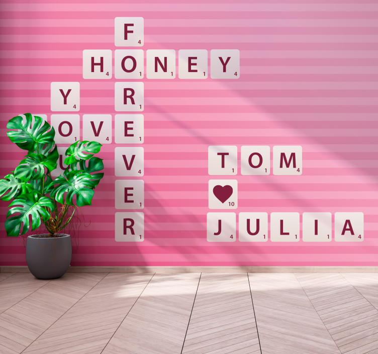 Personalized Love Message romantic wall mural - TenStickers