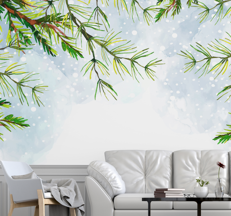 Pine Branches Overhead wall mural nature - TenStickers