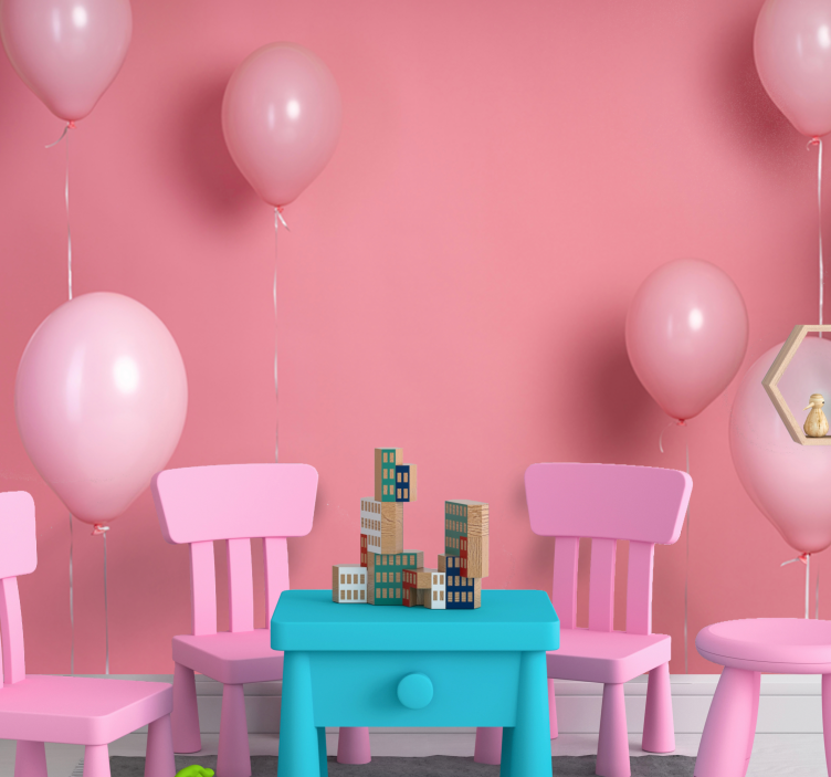 Pink balloons and background Kids wall Murals - TenStickers