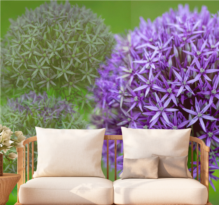 Poppy wall mural purple flower design - TenStickers