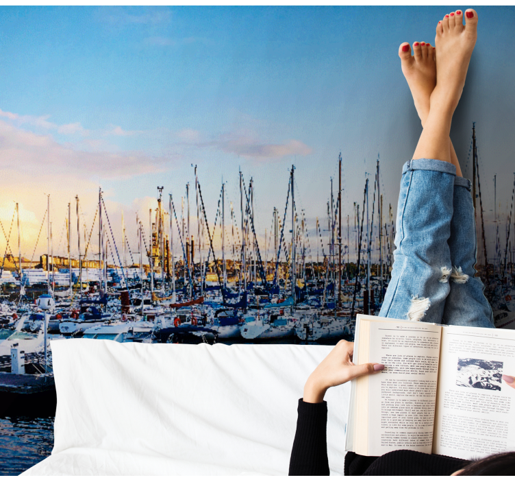 Port with boats Marriage Wall Murals - TenStickers