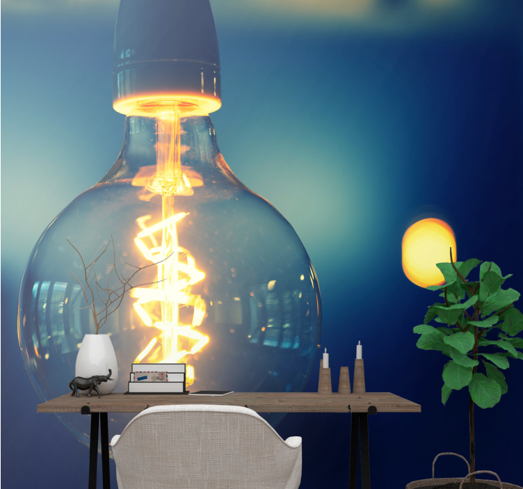 Quote wall mural elegant lighting fixture - TenStickers