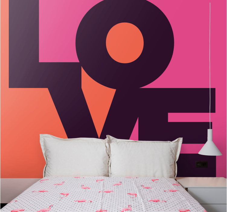 Romantic wall mural bold love declaration - TenStickers